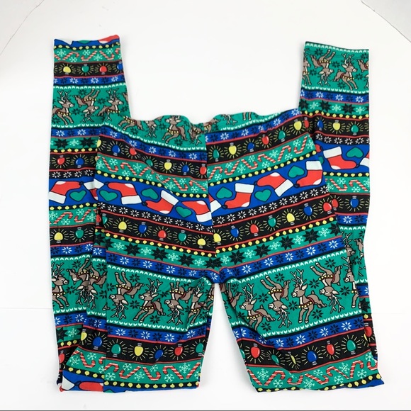 Derek Heart Christmas leggings sz M new